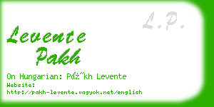 levente pakh business card